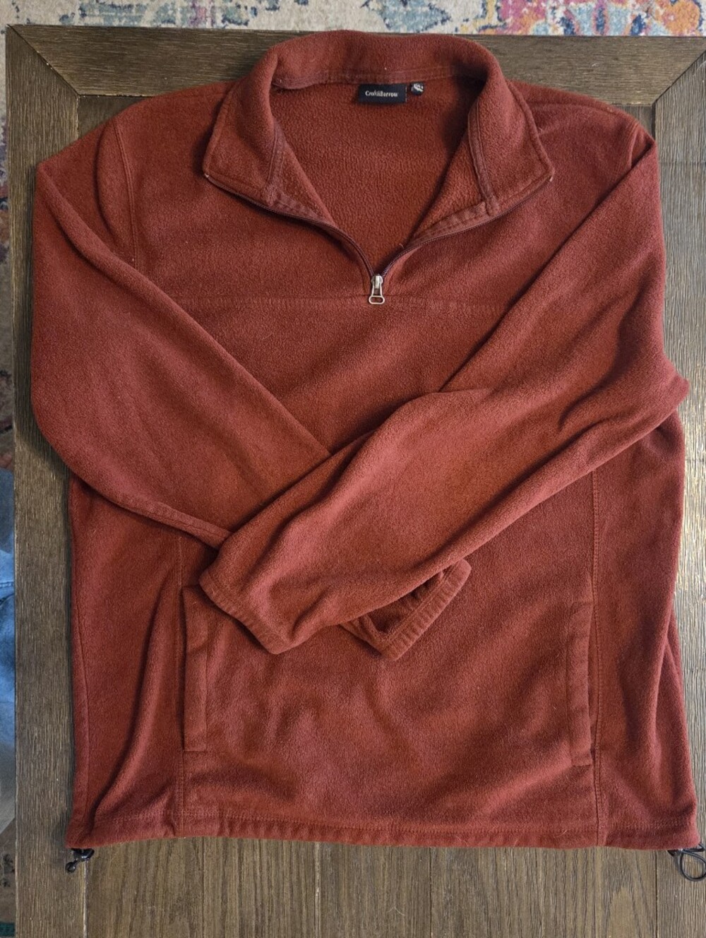 croft & barrow Men's Zip-Up Fleece Pullover — Rust